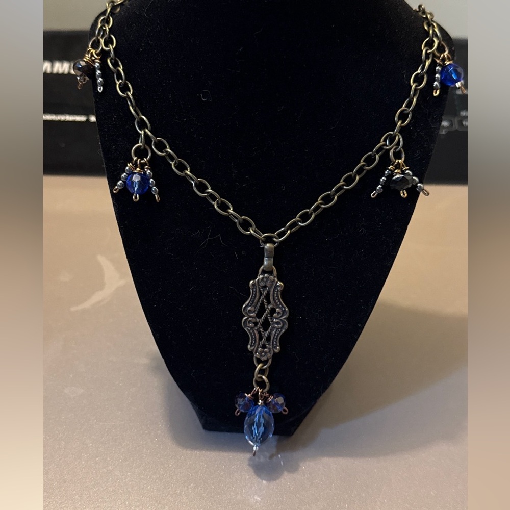 One of a kind upcycled statement necklace made from a vintage 70s belt
